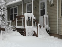 Our front porch after the snowstorm April 7, 2022
