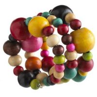 Multi-Color Wood Beads Napkin Ring