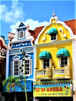 Colorful shops in Oranjestad