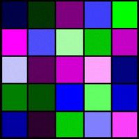 25 Blue, Purple and Green Squares