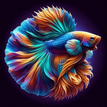 Solve Aurora the beautiful Beta Fish jigsaw puzzle online with 49 pieces