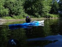 friend Sue, beautiful day on the Ausable