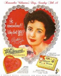 Whitman's Chocolate  -  Liz Taylor - Vintage Ad