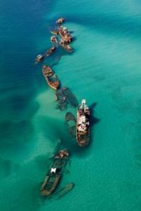Tangalooma wrecks off Moreton Island, Queensland Australia