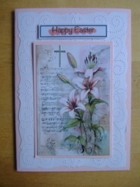 Seasonal Crafts - Papercraft - Easter Card - Lilies on Pink (Resize: 12 - 252 Pieces)