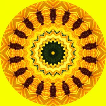 kaleidoscope 389 yellow mandala very large