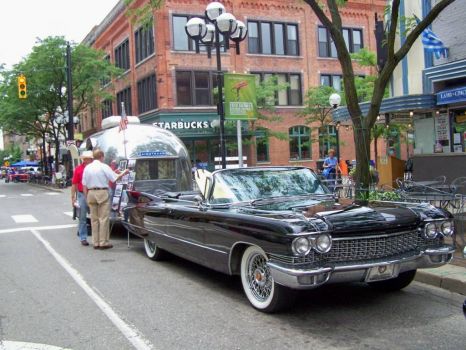 1960 Cadillac with Airstream trailer