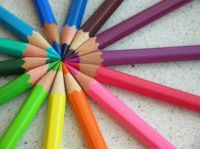 colored pencils(: