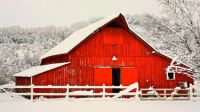 Big Red Barn in the Snow....