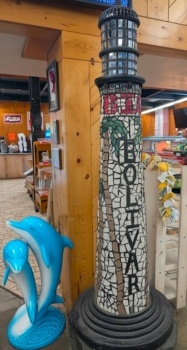 Bolivar Point mosaic Texas lighthouse statue ...