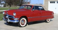 1950 Ford Convertible Matador Red and Tan top lf quarter