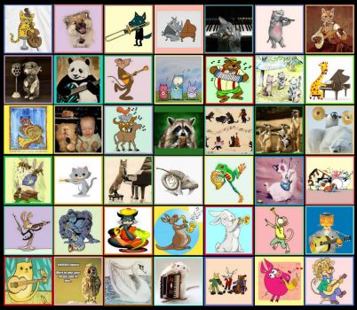 Solve 228 - minimal jammin animals jigsaw puzzle online with 90 pieces