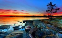 Rocky Shore at Sunset