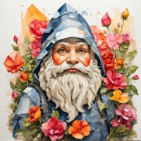 Watercolor Garden Gnome