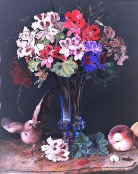 Stilleben mit Blumen in Vase (1837)