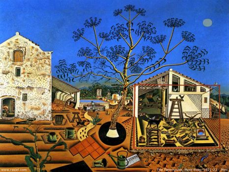 Solve Joan Miro - La granja jigsaw puzzle online with 130 pieces