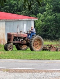90 Year Old Man on Tractor