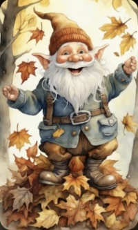 A cheerful, joyful autumn Elf