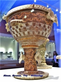Kamares ware krater with moulded flowers