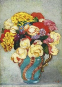 A Vase of Flowers in a Turquoise Vase ~ Louis Valtat (French, 1869-1952)