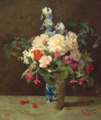 George Cochran Lambdin (American, 1830–1896), Vase of Flowers (1875)