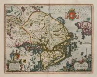 old map of the duchy of Uppland by Blaeu
