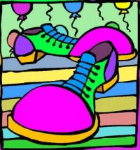 Theme, fashion: clown shoes