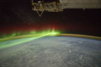 Aurora and Manicouagan Crater from the Space Station