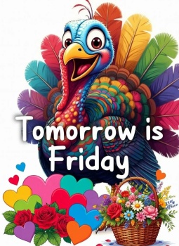 Solve .....tomorrow is friday..... jigsaw puzzle online with 24 pieces