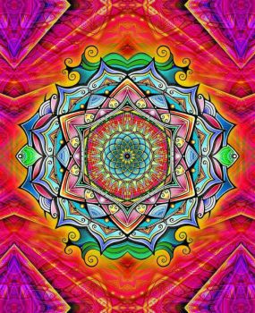 Solve RAINBOW MANDALA jigsaw puzzle online with 20 pieces