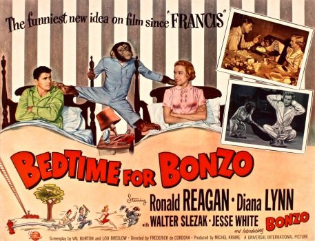 BEDTIME FOR BONZO - 1951 POSTER RONALD REAGAN, DIANA LYNN