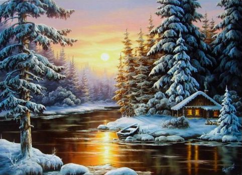 Jigsaw Puzzle | Winter Scene | 140 pieces | Jigidi