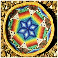 Textile Art - Mexican Beaded Gourd Bowl