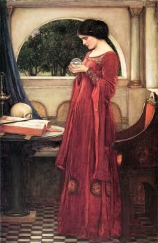 "The Crystal Ball" (1902) by John William Waterhouse.