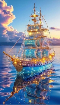 Beautiful wind jammer ship for the past