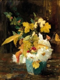 Floris Arntzenius (aka Pieter Florentius Nicolaas Jacobus Arntzenius - Dutch, 1864-1925) - Autumn Flowers in a Ginger Jar, nd.