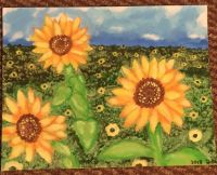 Sunflowers painted by my grandson