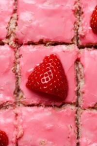 Strawberry brownies (not pink!)