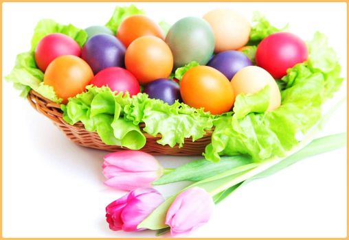 Easter Eggs on a Lettuce Nest