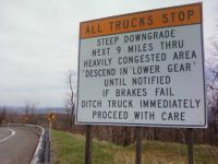 Truck Grade Warning on "old Route 40"
