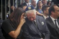 Prince Charles and Israel's Minister of Culture Miri Regev at the state funeral of former president Shimon Peres. 30.9.16
