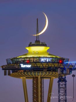 MOON SLIVER AND SPACE NEEDLE