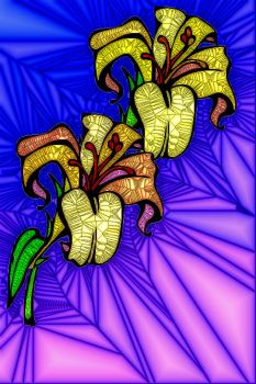 STAINED GLASS FLOWER B44