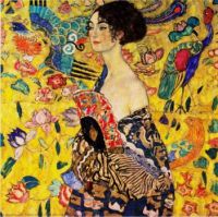 A Most Colorful Painting ~ Lady with a Fan By Gustav Klimt