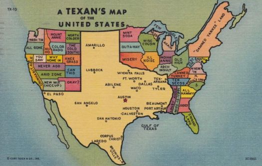 Solve Texan's Map of the United States 1955 Postcard jigsaw puzzle ...