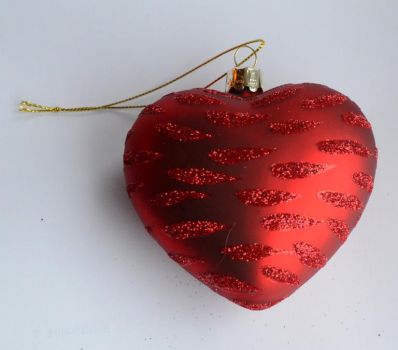 Red heart - christmas ornament
