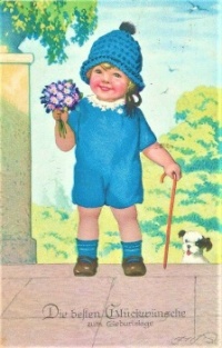 Themes Vintage illustrations/pictures - German Birthday Card
