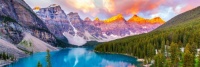 Moraine Lake, a turquoise jewel nestled in the Valley of the Ten Peaks, within Banff National Park, Alberta, Canada.