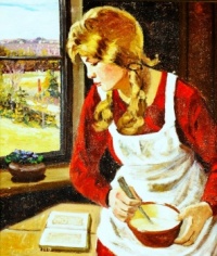 A young woman reading