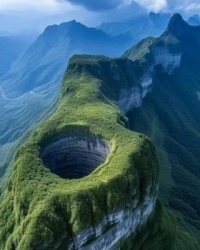 Sinkhole in Xiaozai Tiankang - China - Copied from Internet.
